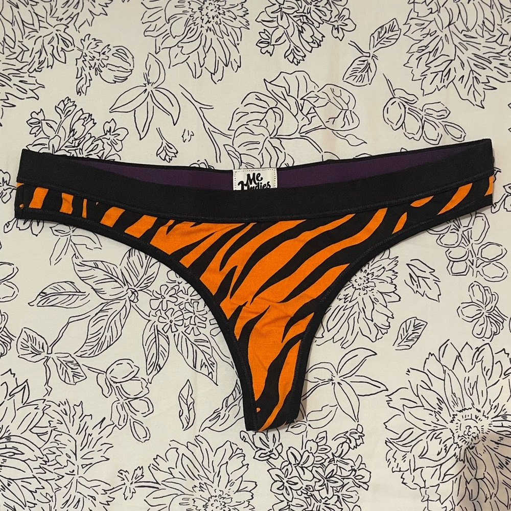 NWOT MeUndies Modal Thong Tiger Stripe - Orange & Black